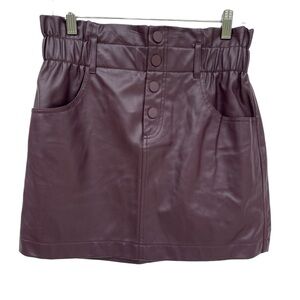 Zara burgundy Faux Leather mini skirt NWT